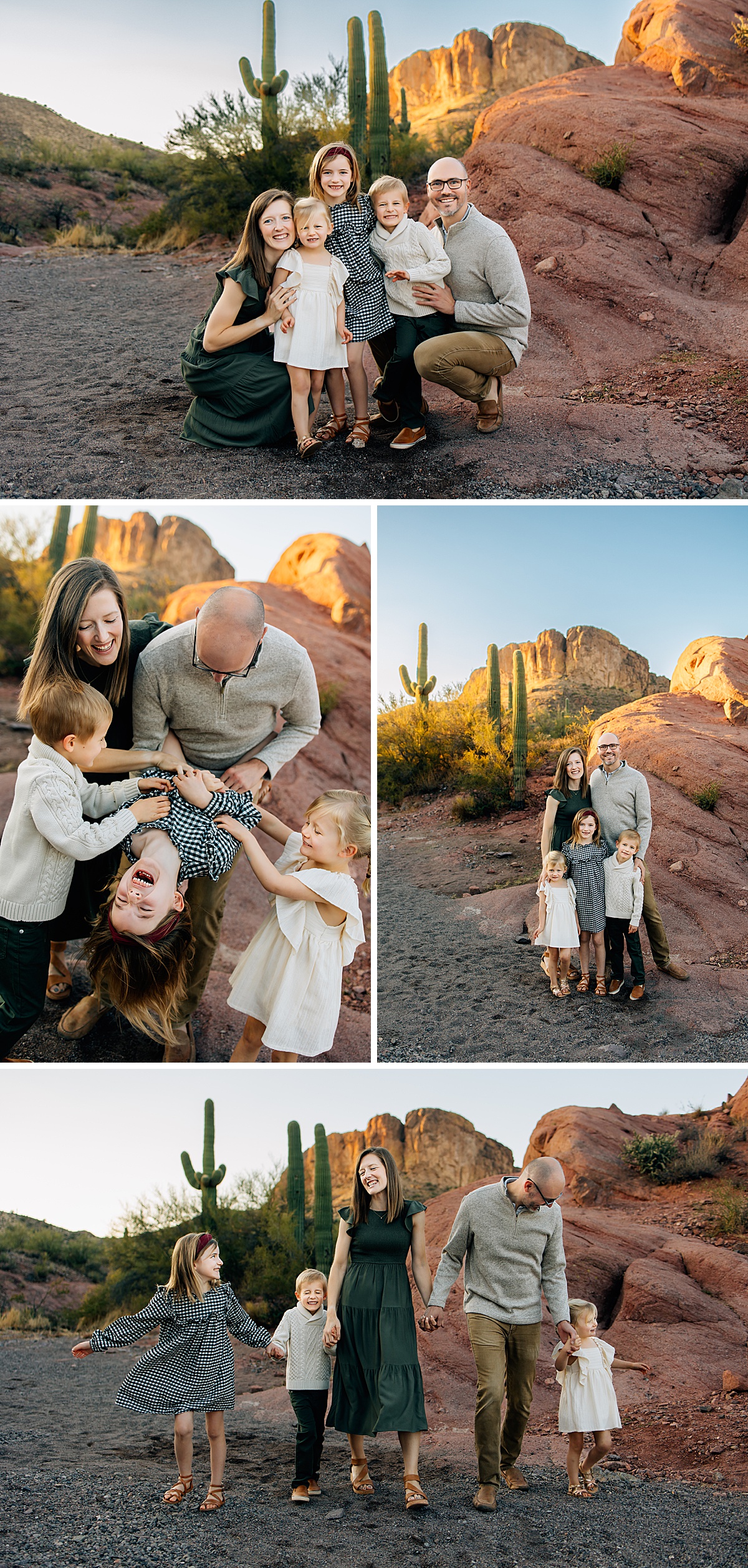 Apache Junction Family Photographer | Sunset Session at Weaver's Needle Vista Viewpoint