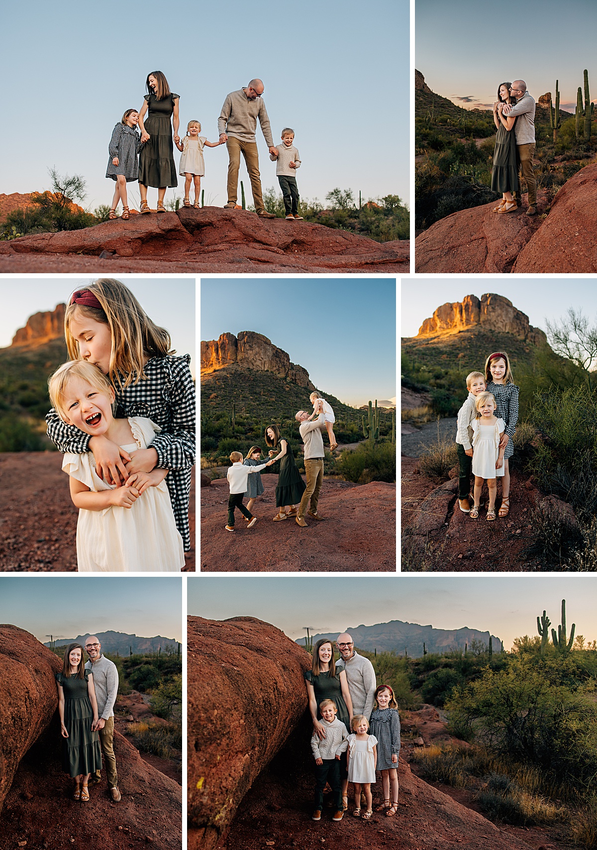 Apache Junction Family Photographer | Sunset Session at Weaver's Needle Vista Viewpoint
