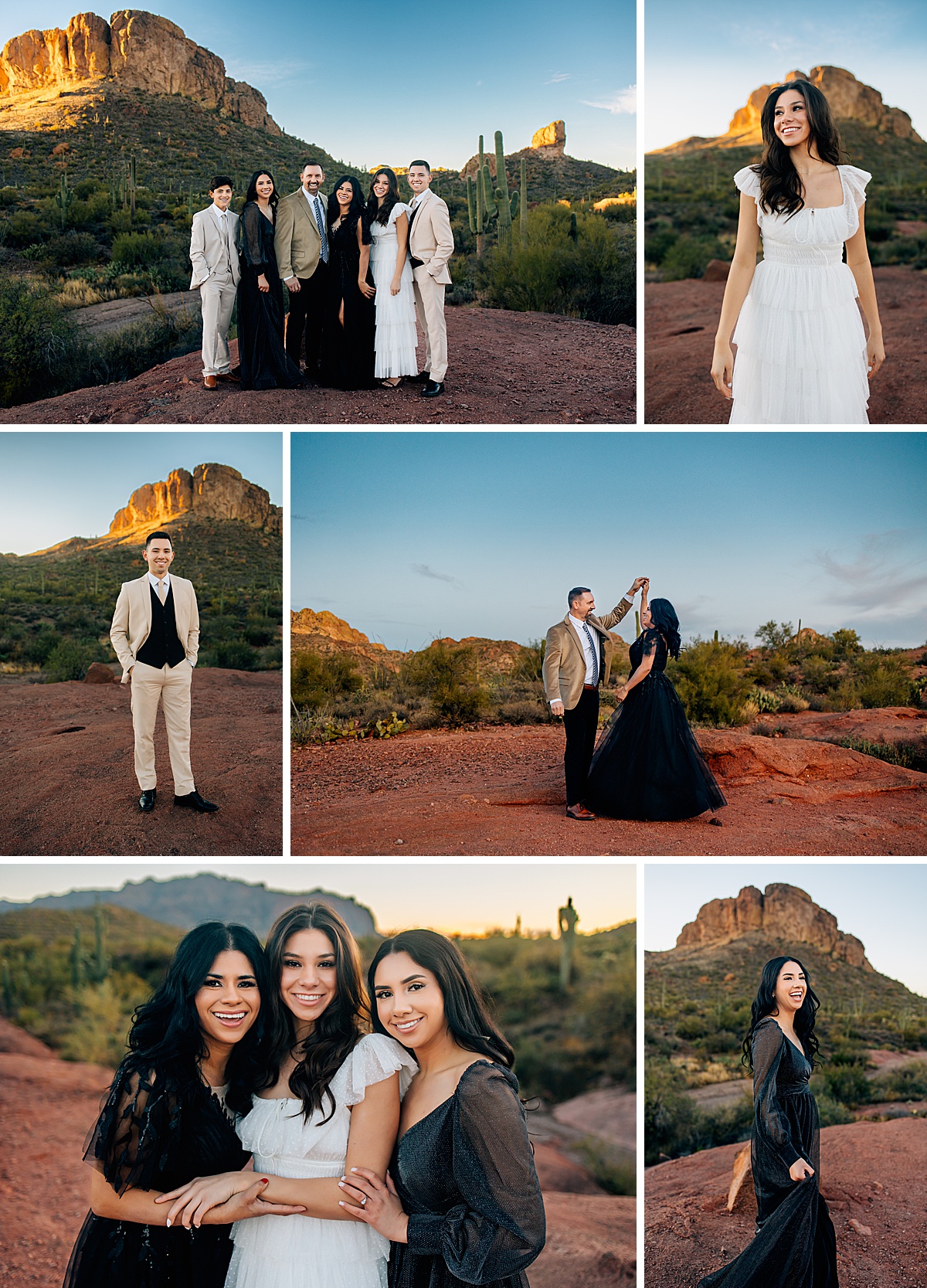 Going Formal for Desert Family Photos | Superstition Mountains Family Session in East Valley Arizona