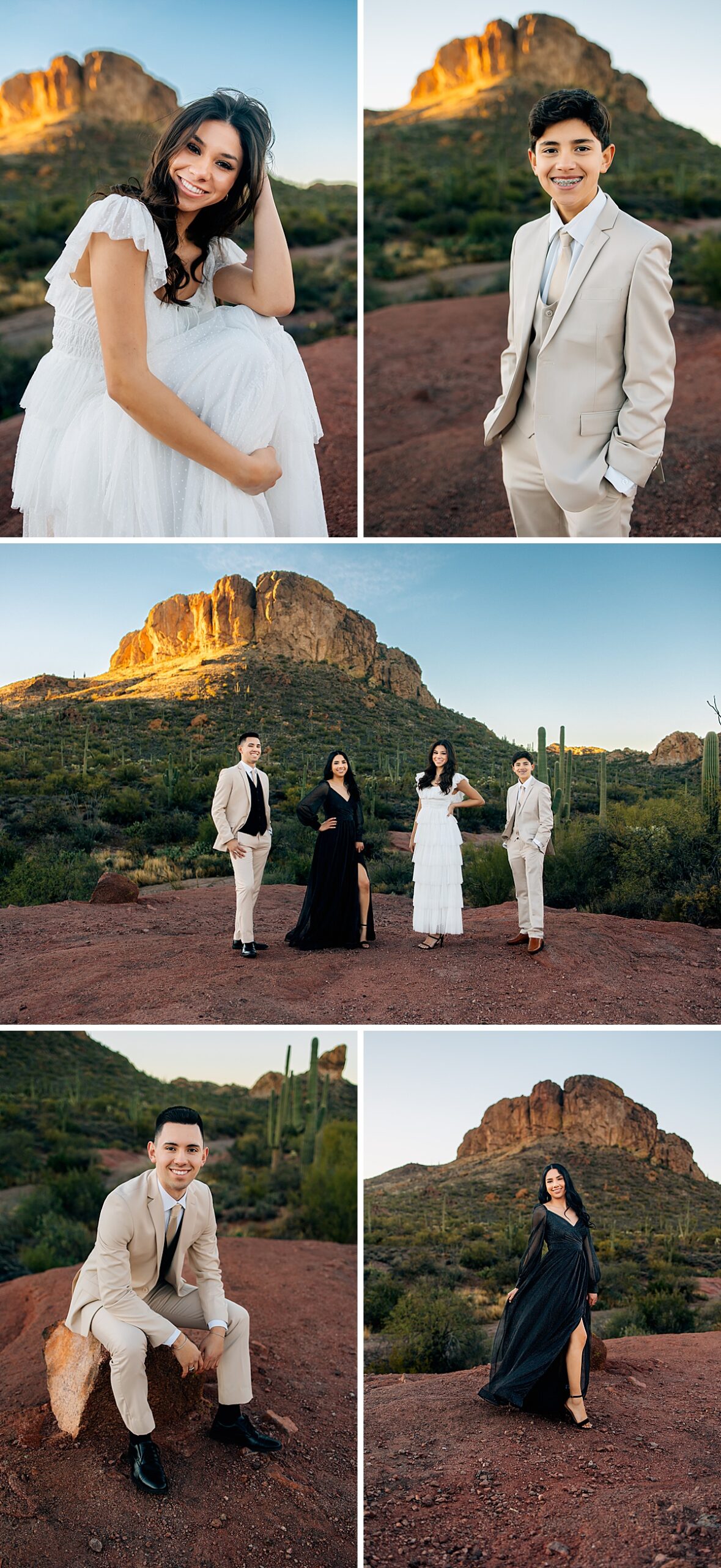 Going Formal for Desert Family Photos | Superstition Mountains Family Session in East Valley Arizona
