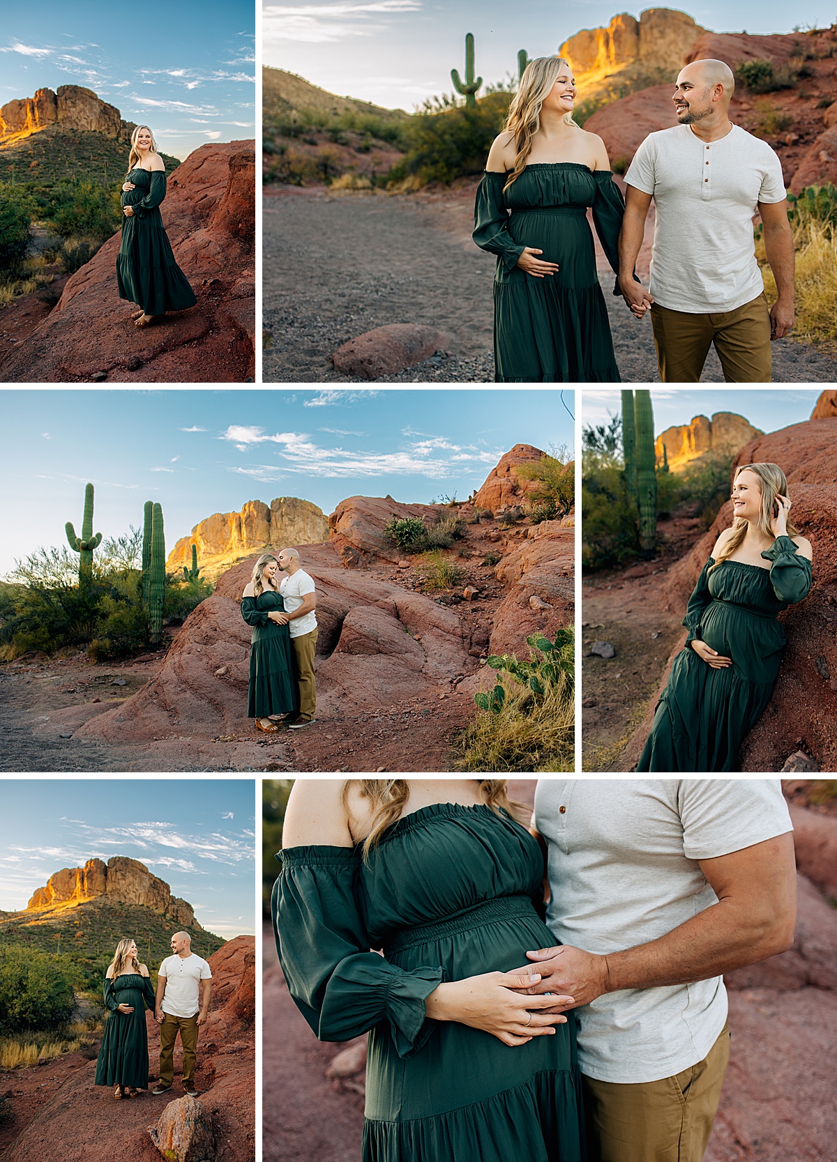 San Tan Valley Arizona Maternity Photographer | Sunset Session at Weaver’s Needle Vista Viewpoint