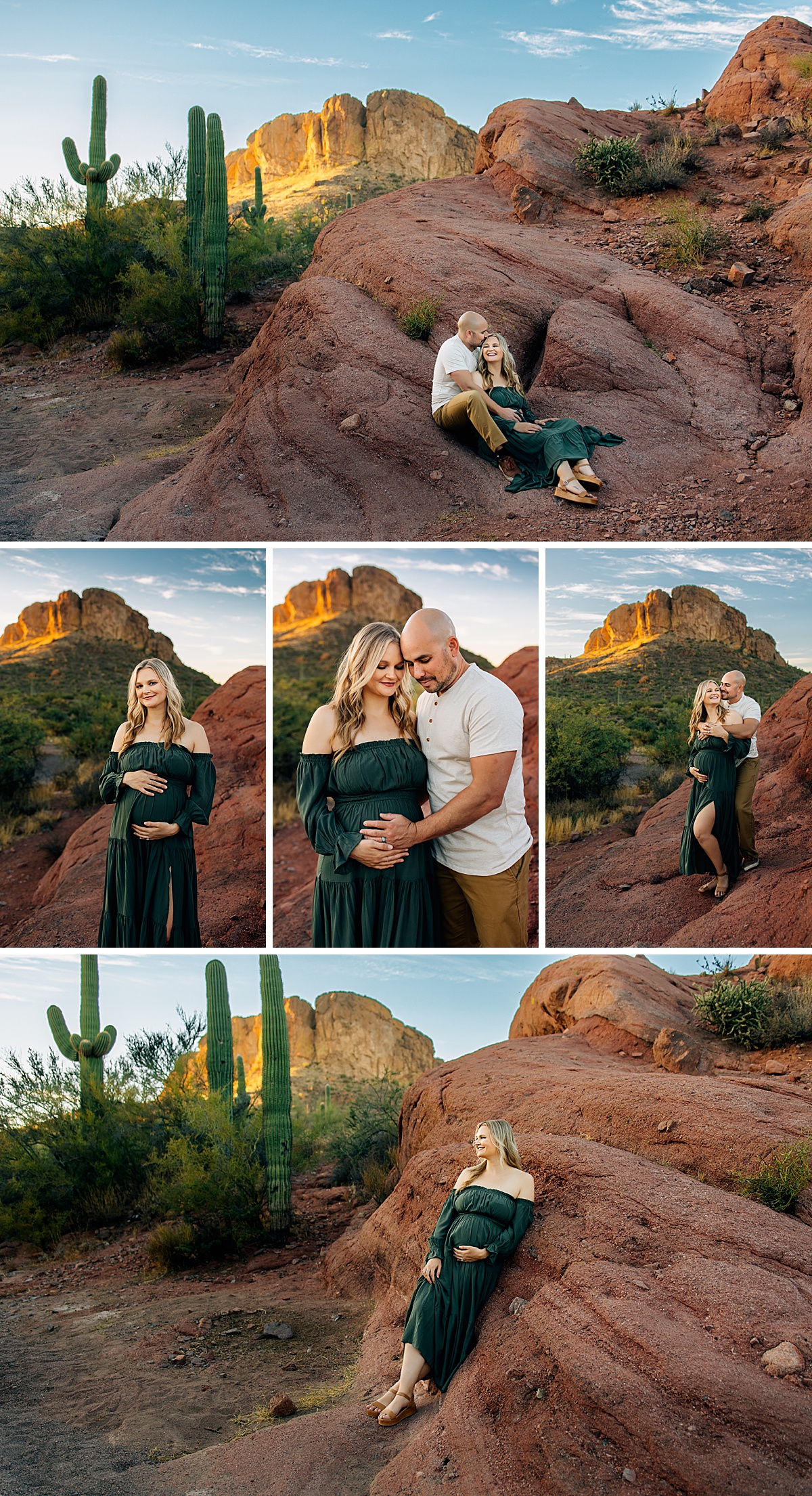San Tan Valley Arizona Maternity Photographer | Sunset Session at Weaver’s Needle Vista Viewpoint