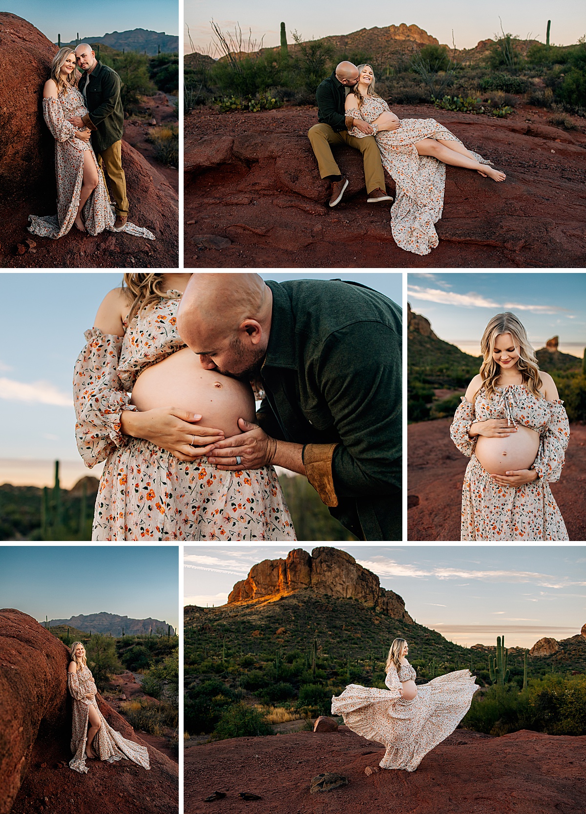 San Tan Valley Arizona Maternity Photographer | Sunset Session at Weaver’s Needle Vista Viewpoint