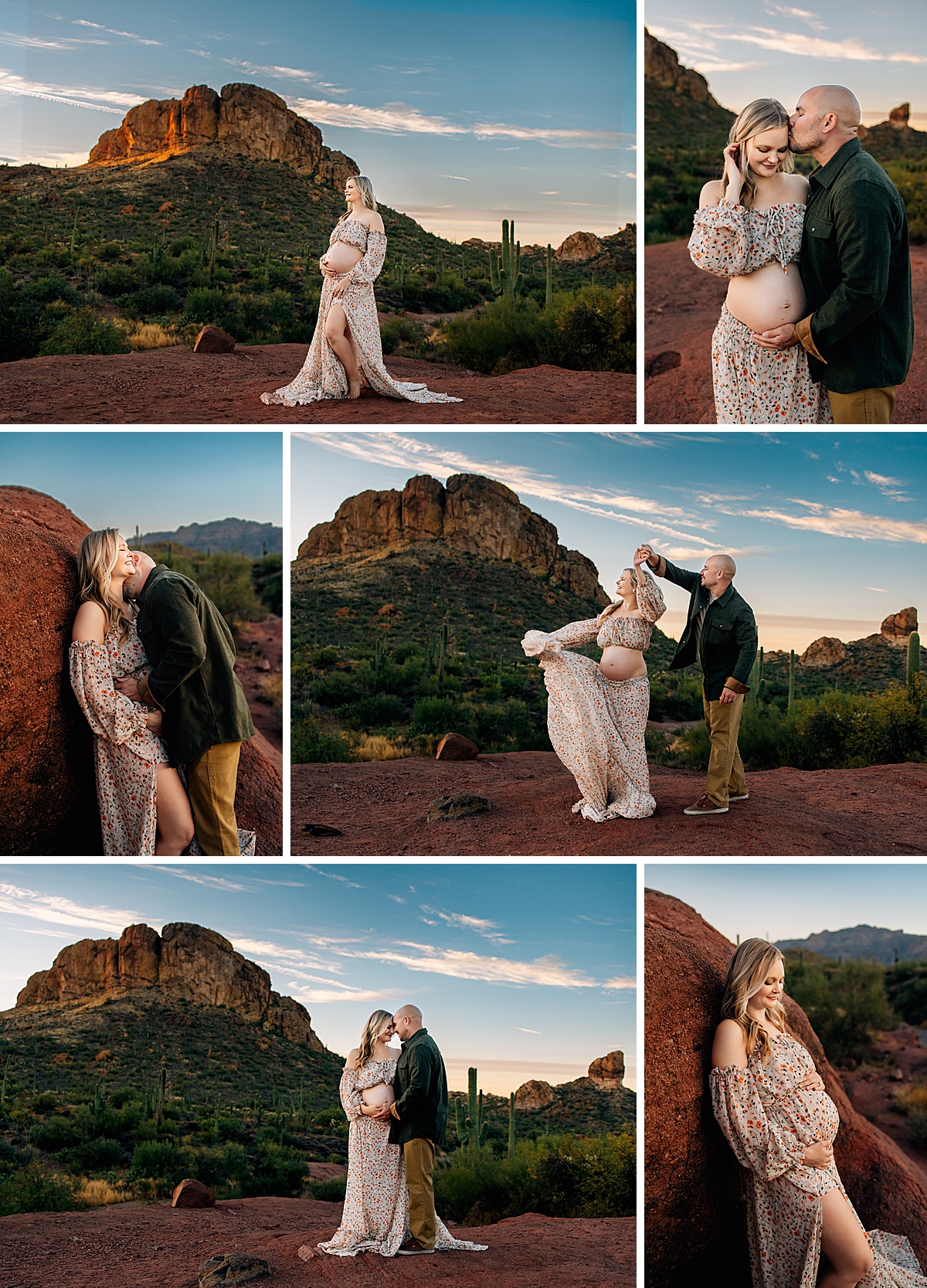 San Tan Valley Arizona Maternity Photographer | Sunset Session at Weaver’s Needle Vista Viewpoint